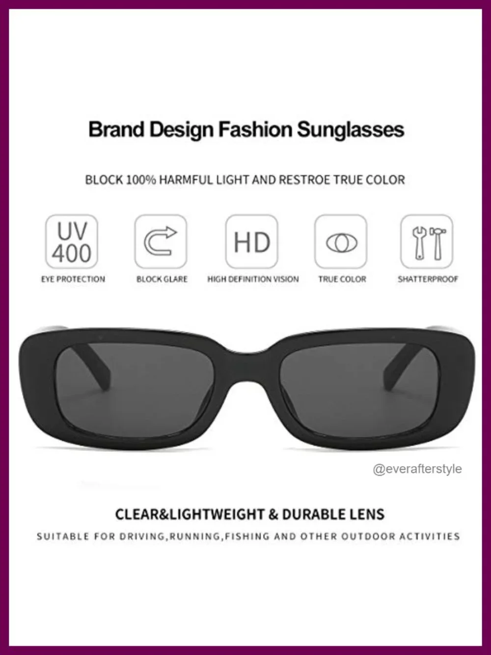 Chunky Rectangle Sunglasses for Women UV400 Protection